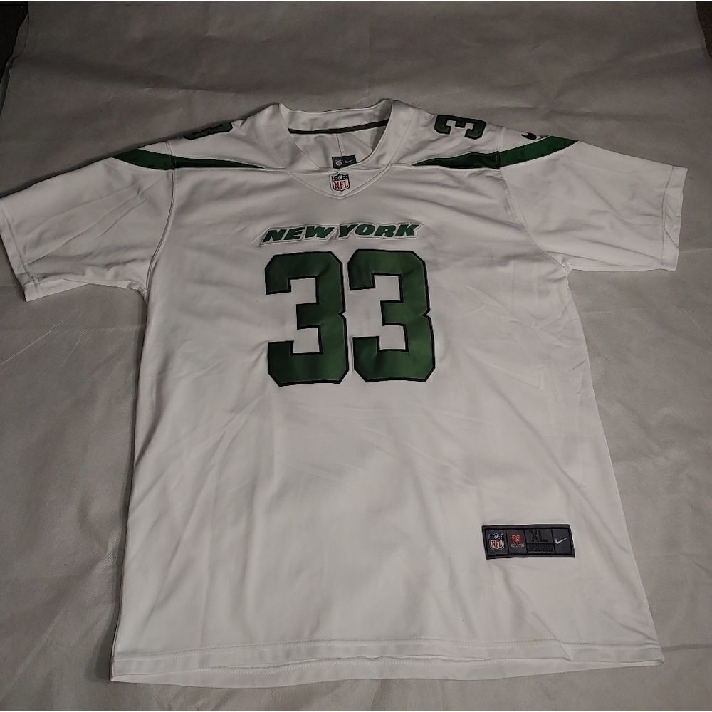 Jersey New York jets men's adams #33 white/green on field size XL